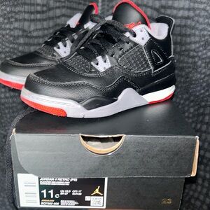 Like new 11c toddler Jordan retro 4s red cement grey/black